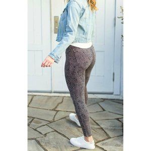Spanx Jean-ish Ankle Leggings Desert Dot Taupe Animal Print Jeggings Skinny Jean